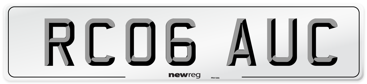 RC06 AUC Number Plate from New Reg